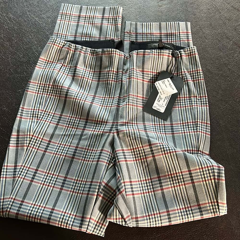 rag & bone Plaid Skinny Pants - Gray and Red